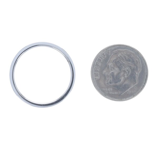 White Gold Wedding Band - 14k Stackable Ring - Picture 5 of 6